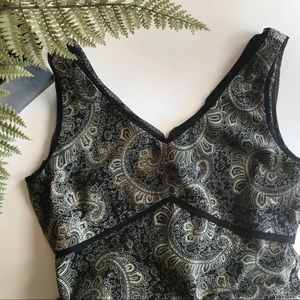Old Navy Paisley Dress- Black and Tan -Size 4